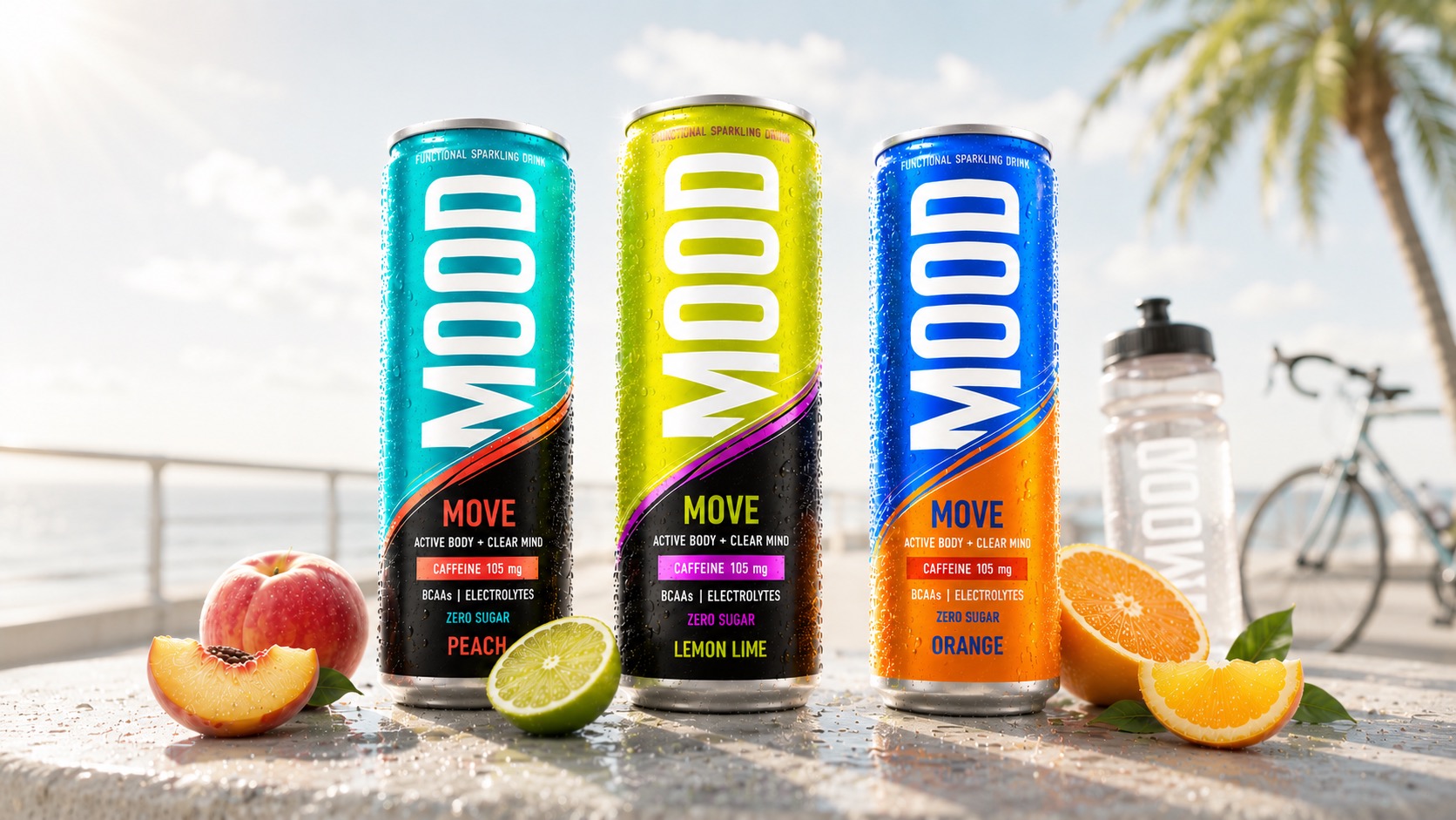 MOOD MOVE Dosen in einer sommerlichen Outdoor-Sport-Szene